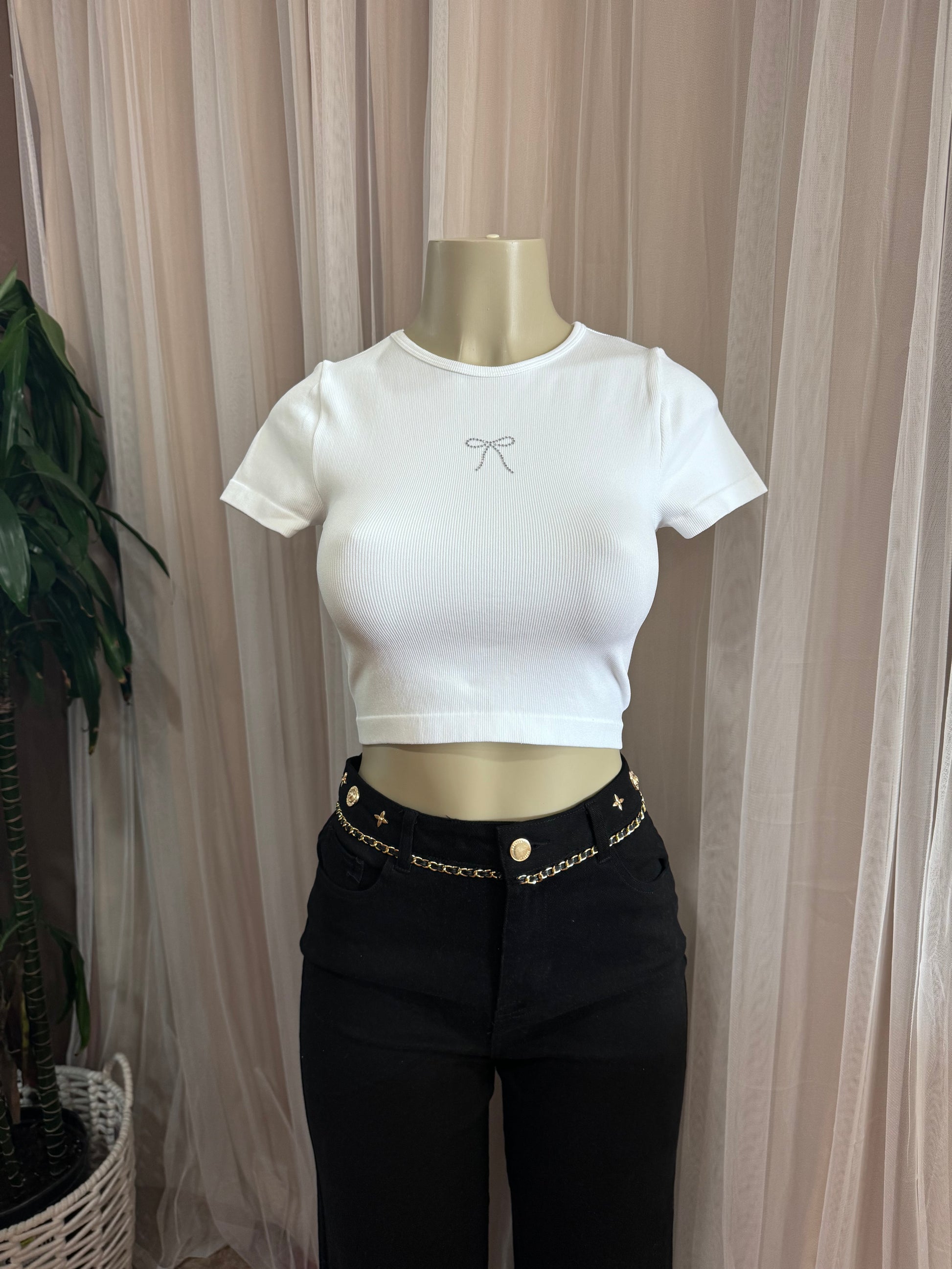 Rhinestone Bow Baby Tee