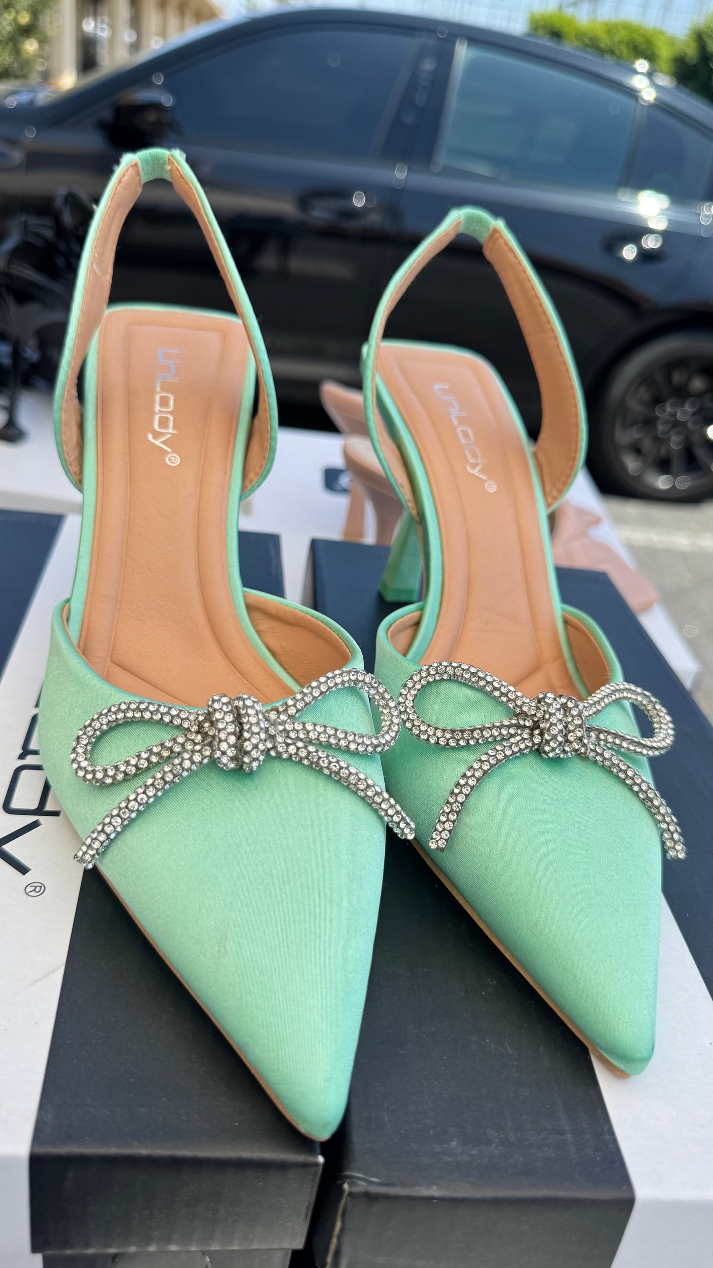 Tiffany Green Slingback Heels