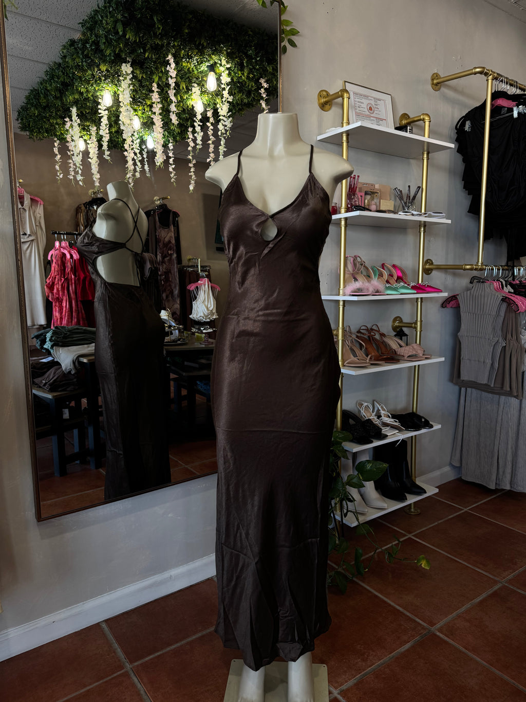 Cecilia Satin Maxi Dress