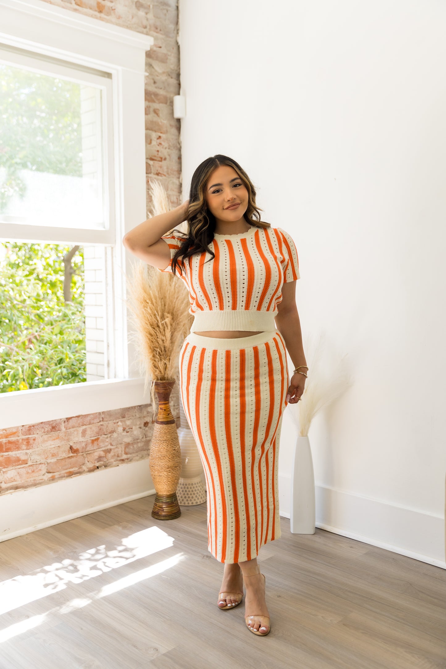 Mia’s Orange Two Piece Set