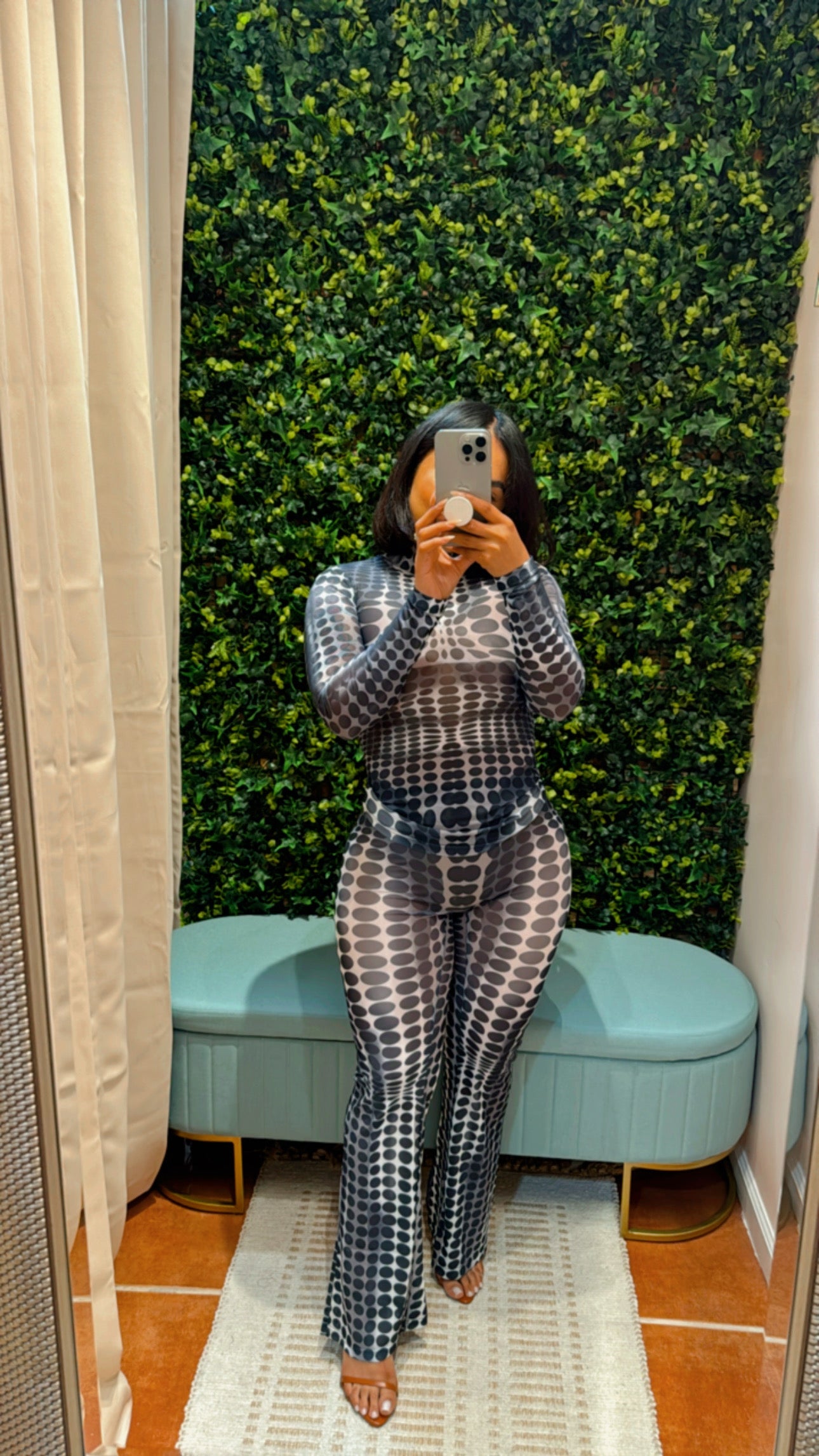 Midnight Mock Neck Mesh Set