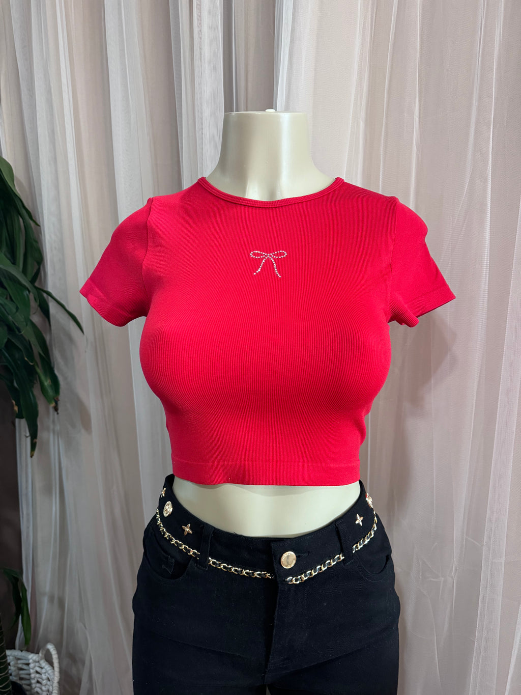 Rhinestone Bow Baby Tee