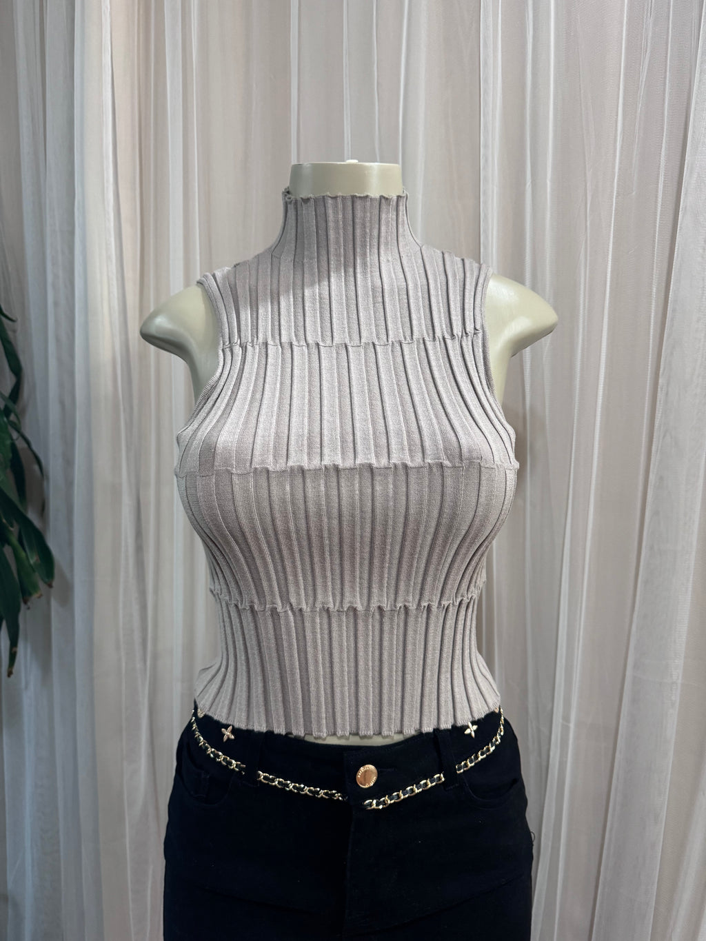 Sienna Ribbed Mock Neck Top