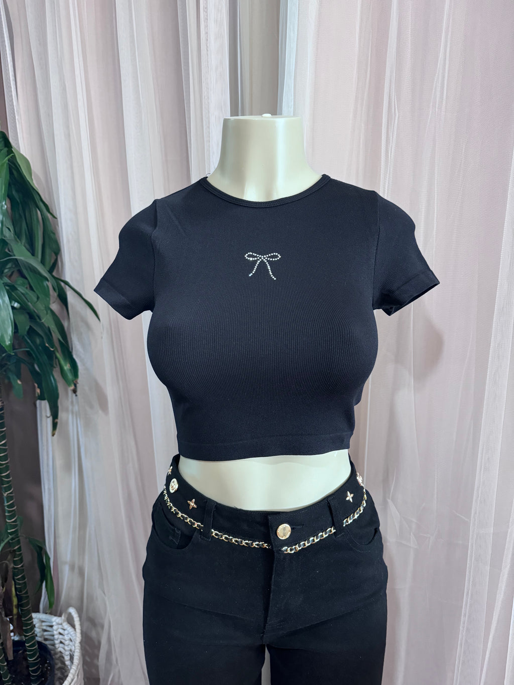 Rhinestone Bow Baby Tee