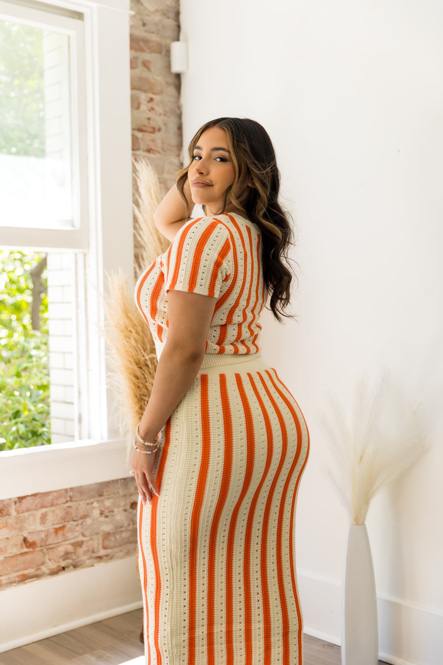 Mia’s Orange Two Piece Set