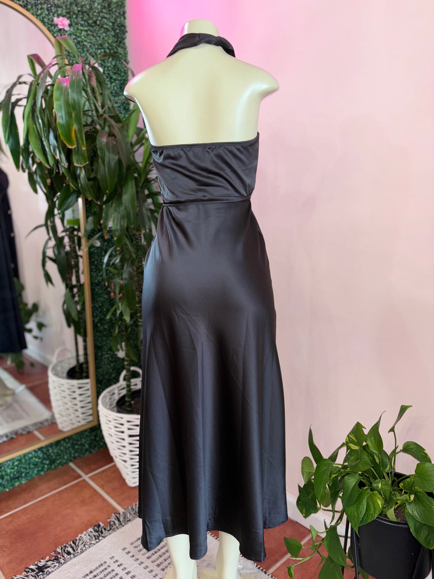 Define Me Satin Halter Dress