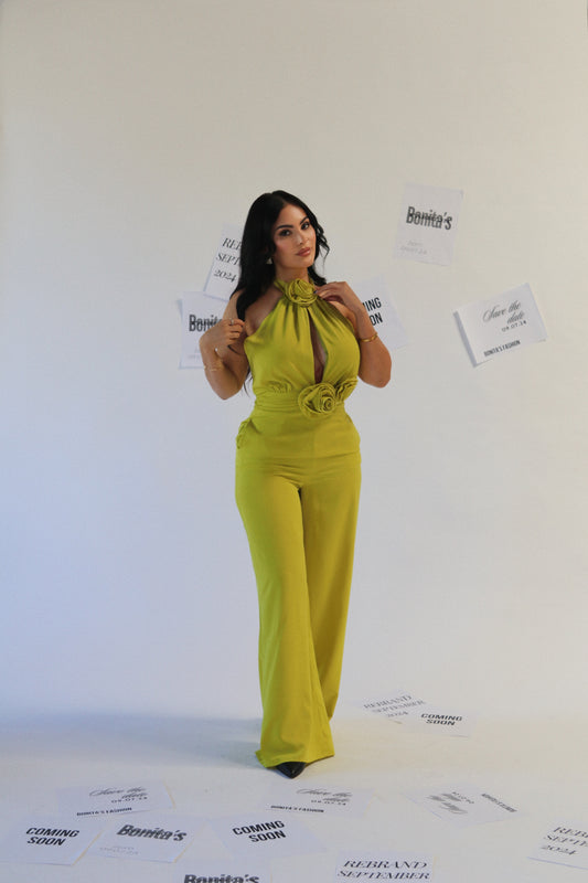 Katarina Lime Jumpsuit