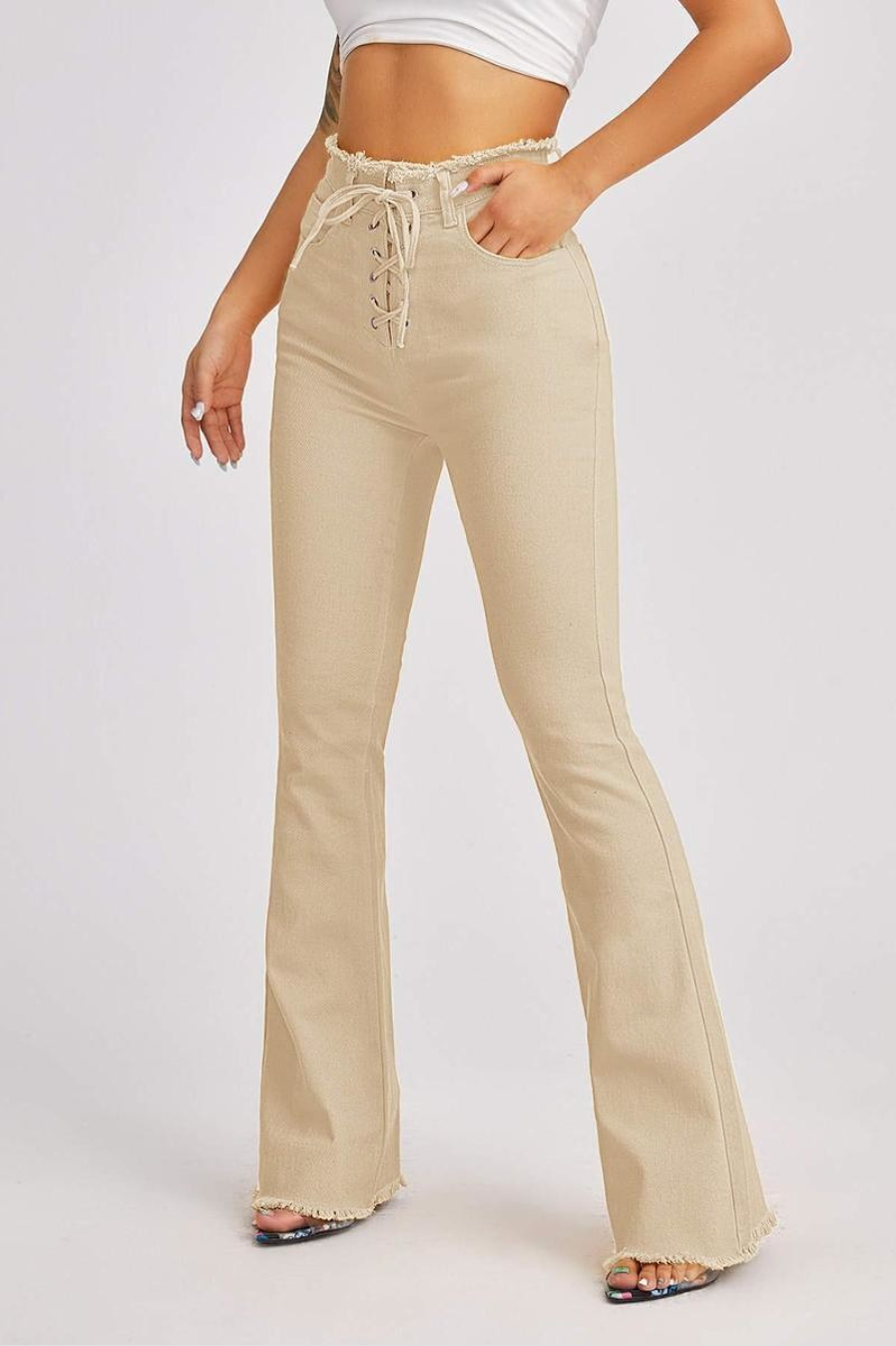 Tie Up Wide Leg Pants