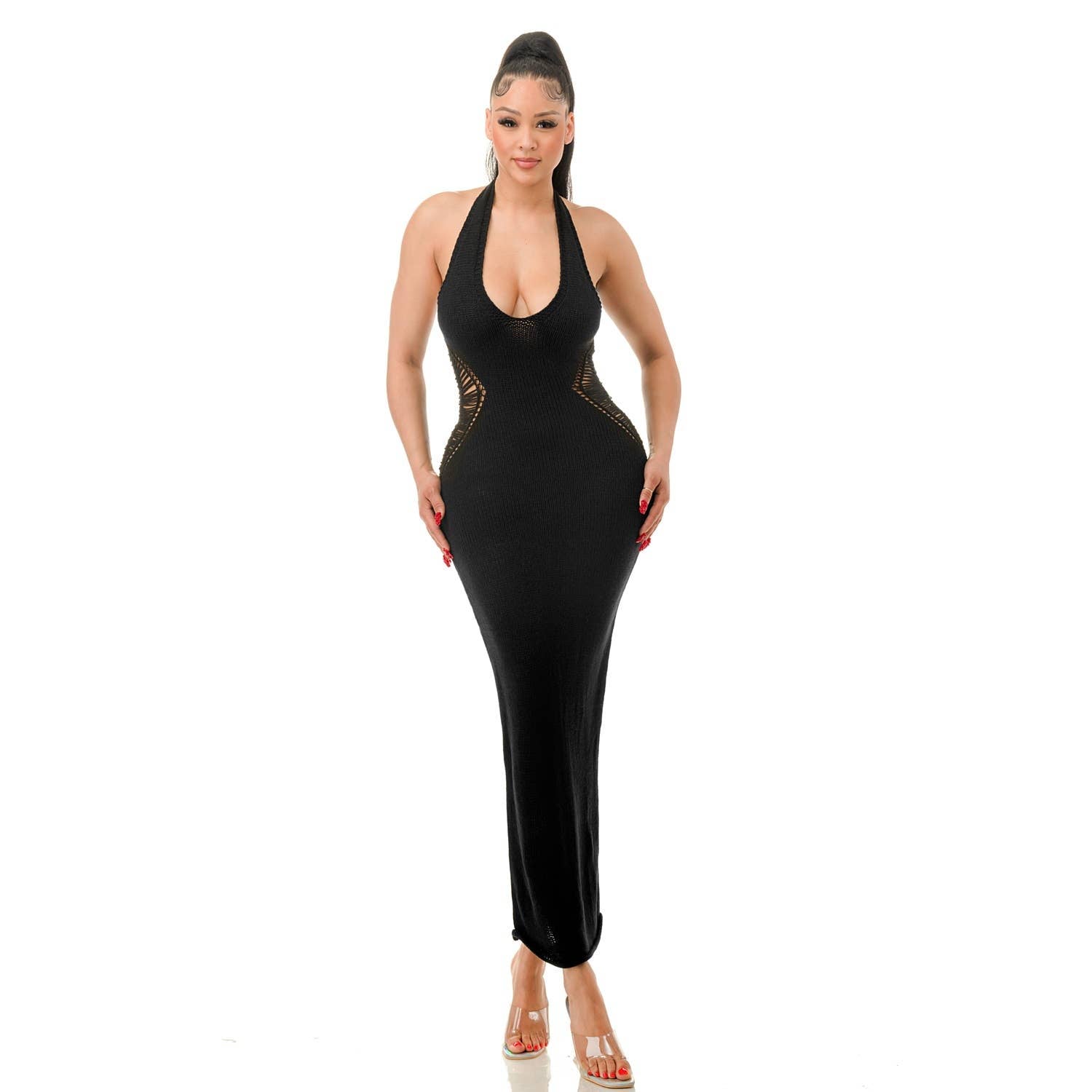 Sleeveless Sexy Maxi Dress with Side Detail